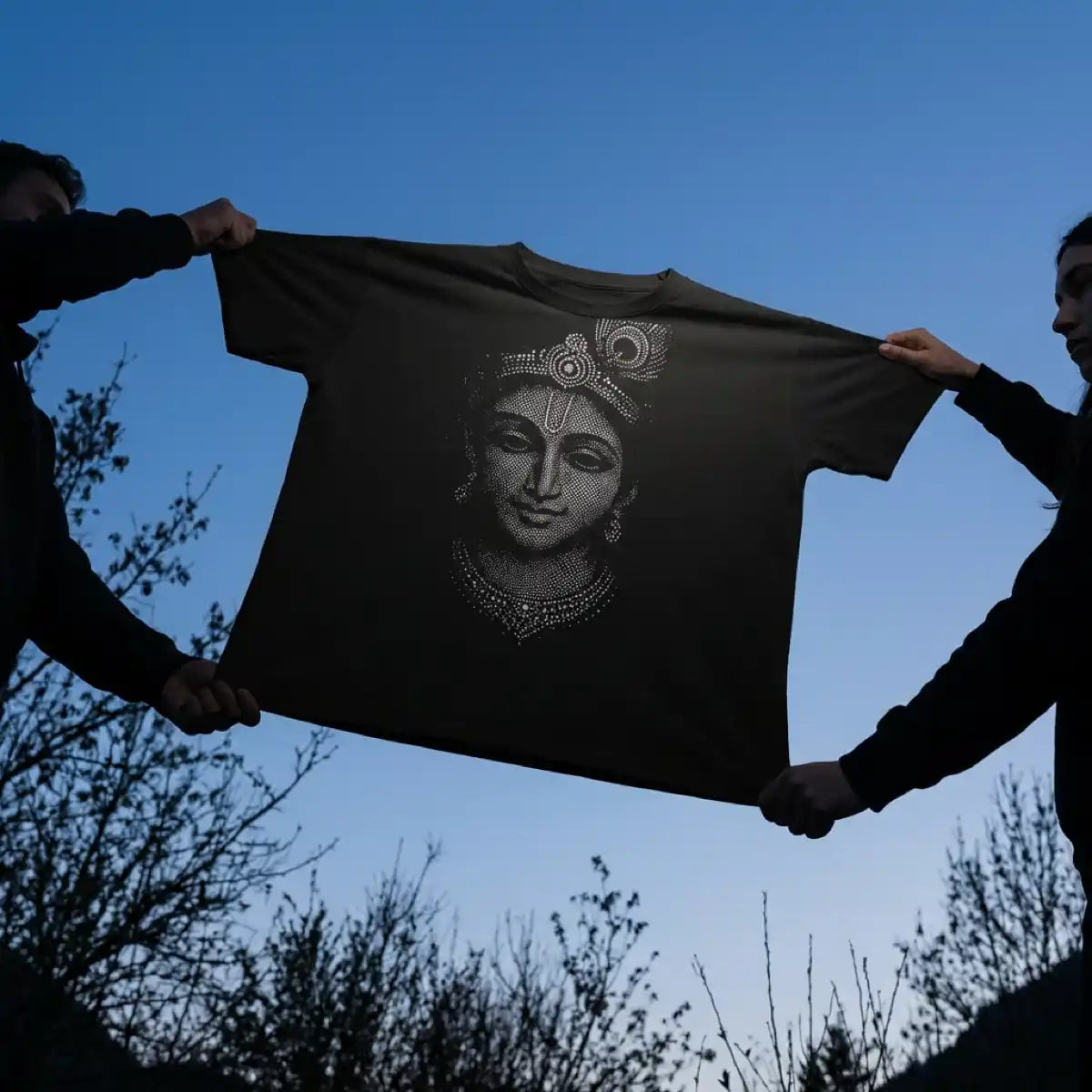 Krishna Divine Portrait Graphic Tee – Premium Oversized Fit