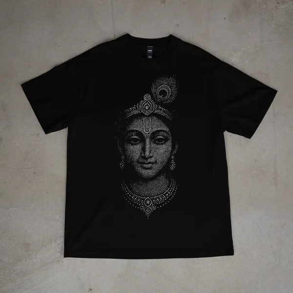 Krishna Divine Portrait Graphic Tee – Premium Oversized Fit