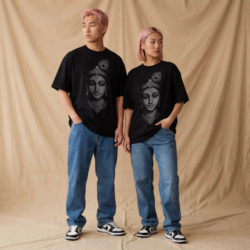 Krishna Divine Portrait Graphic Tee – Premium Oversized Fit
